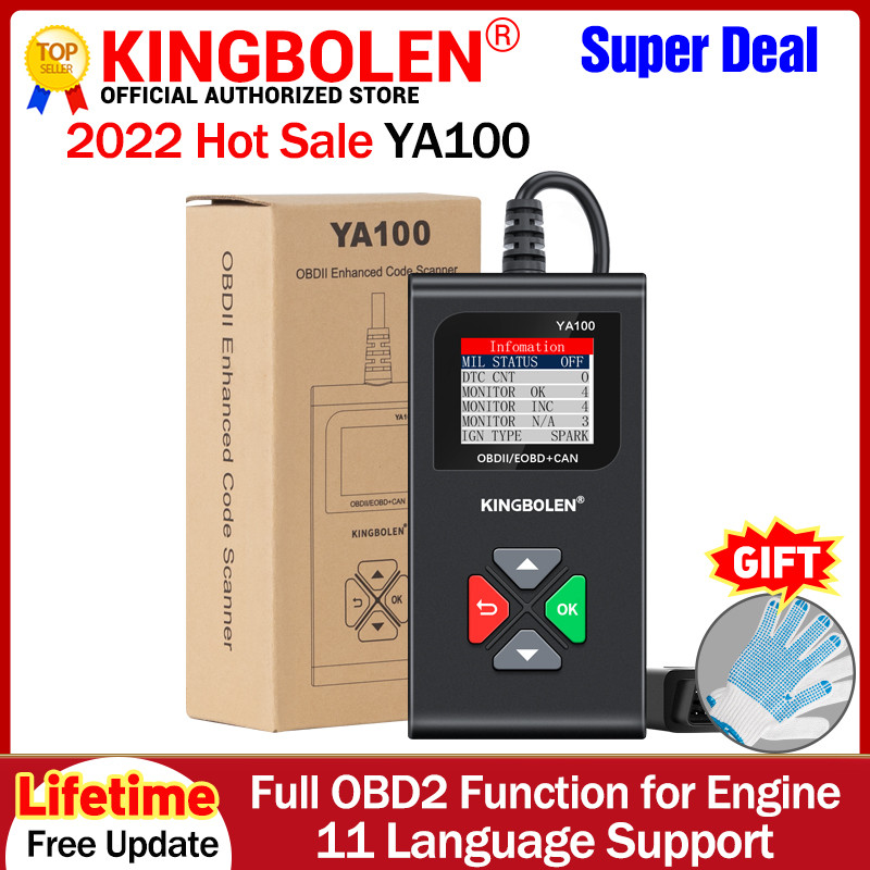 Kingbolen YA100 OBD2 Scanner Multilingual Car Diagnostic Tool check