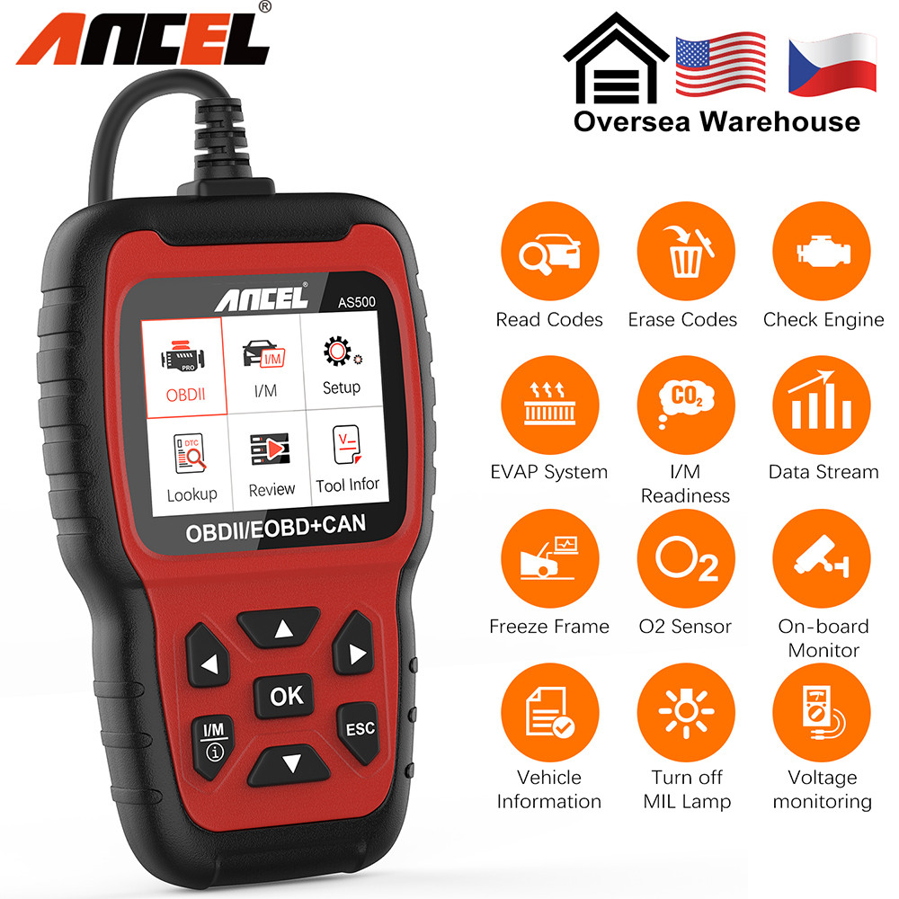 ANCEL AS500 Obd2 Scanner Multilingual Engine Code Reader Odb2 Obd 2