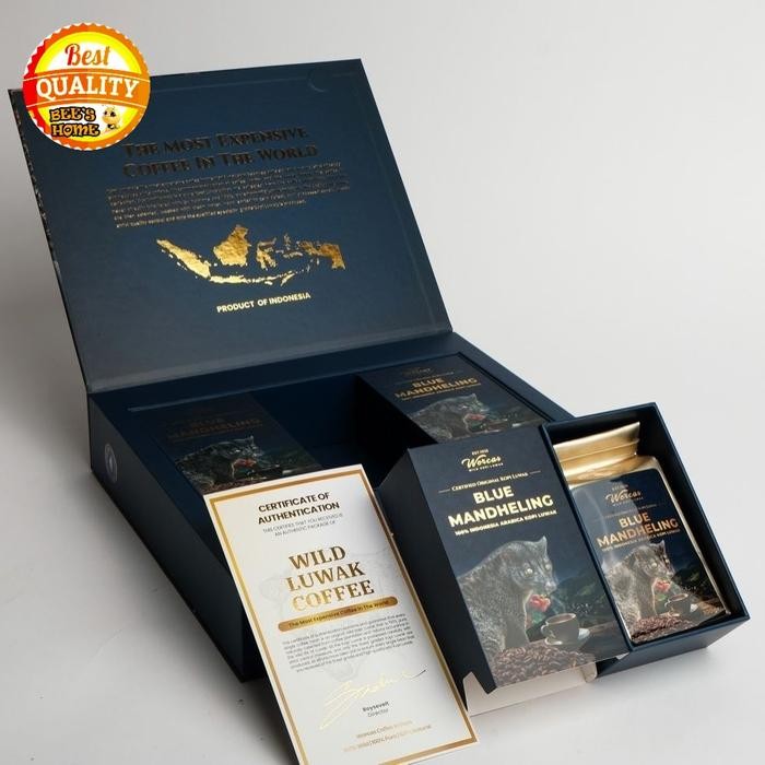 

Blue Mandheling Wild Luwak Coffee Kopi Luwak Wild Indonesia Authentic Luwak Coffee Luxury Parcel Box