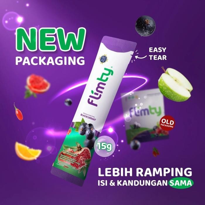 

Flimty Minuman Serbuk ECER 5 sachet - rasa Raspberry, Blackcurrant & Mango
