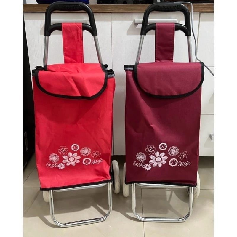 {DS}Troli Roda Minimalis Trolley Bag Folding Portable / Tas Belanja + Troli Belanja / Troli Belanja