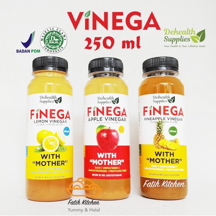 

Finega 250 Ml (Botol Plastik) Vinega Cuka Apel / Nanas / Lemon
