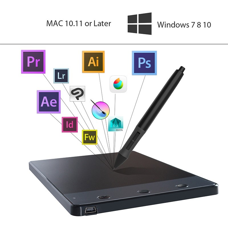 

Huion H420 Mini Graphics Tablet With 3 Customized Press Keys Signature Pad 2048 Level Pressure