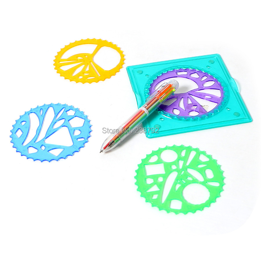 

Travel Spirograph Playset Artist Drawing Toys With Colorful Pens And 5 Accessories Draw Spiral
