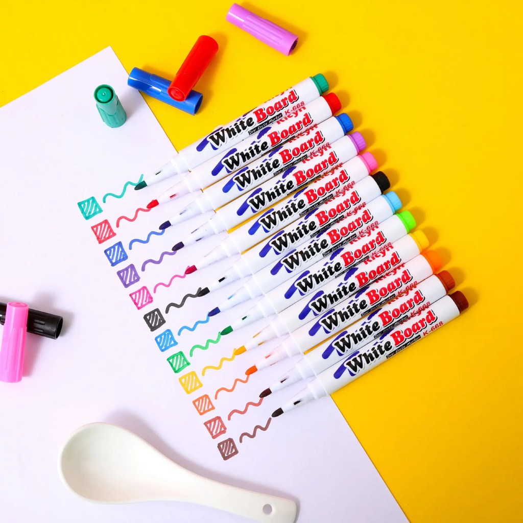 

8/12 Colors Magical Water Floating Student Painting Brush Whiteboard Markers Pen Suspension Kids