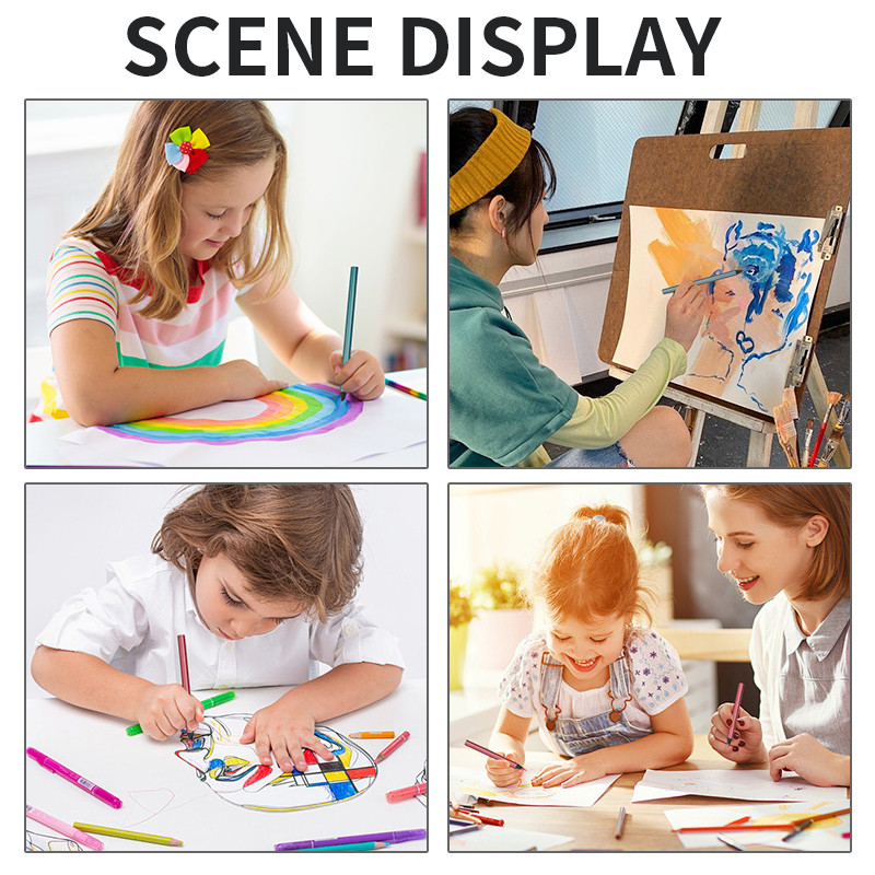 

12-48 Pcs Colored Black Wood Pencils 7 In 1 Rainbow Drawing Pencil Gift For Sketching Doodling