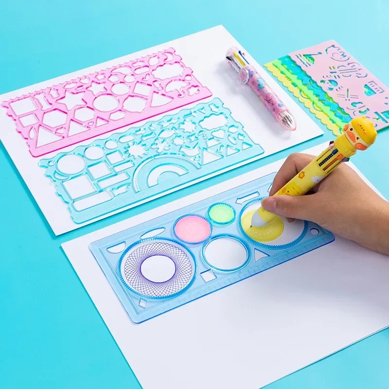 

Drawing Stencils Set Funny Interlocking Gears Wheels Painting Toys Arts Crafts Ideal Creativity