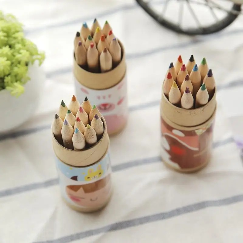 

12Pcs/Set The Cute Mini 12 Color Pencils Painting Pens Painted Colored Drawing