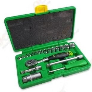 Tekiro Kunci Shok Set 21Pcs 1/4"-3/8" (4-19 MM) Hand Socket Set Tekiro