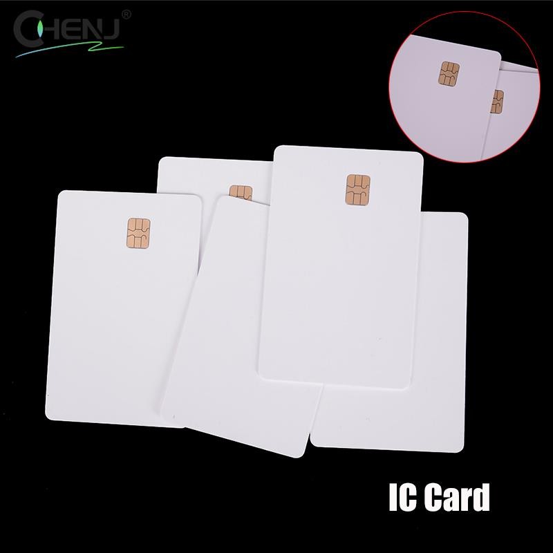 New 5 Pcs White Contact Sle4428 Chip Smart IC Blank PVC Card With SLE4442 Chip Blank Smart Card Cont