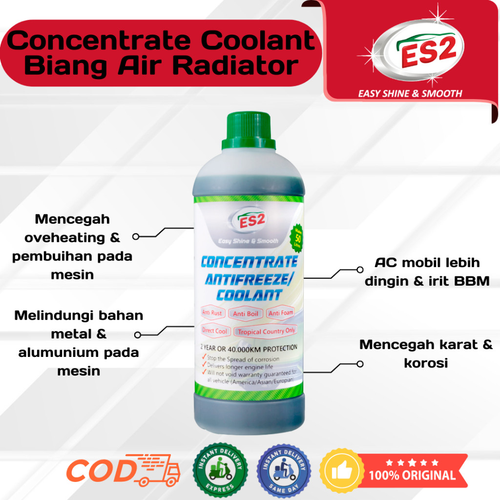 Yukngegas Es2 Konsentrat Biang Air Radiator Hijau / Cairan Pendingin Radiator / Concentrate Coolant