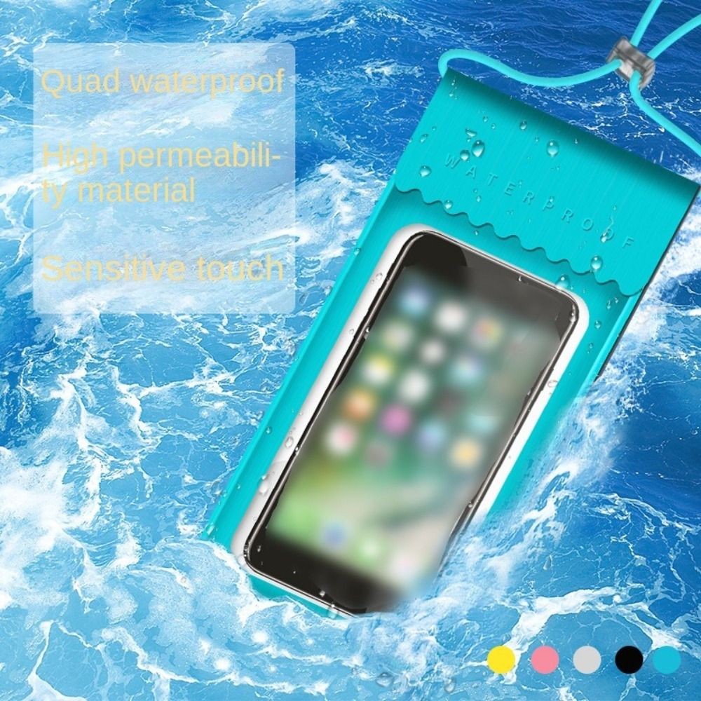 Touchable Screen Waterproof Mobile Phone Bag IPX8 Waterproof Transparent Swimming Storage Bag with N