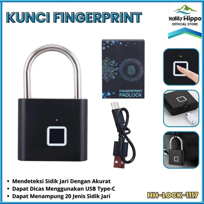 HOT SALE Gembok Sidik Jari Pintar Gembok Pintu Gembok Pagar Keamanan Anti Maling / FINGERPRINT