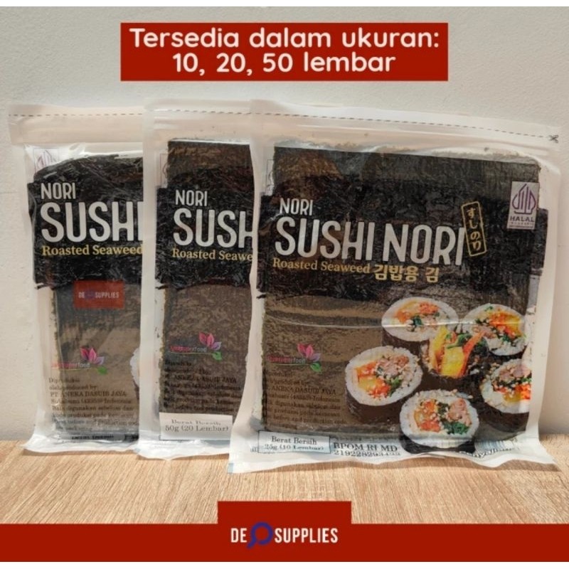 

Sushi Nori Gold 10 Lembar - Java Seaweed Rumput Laut Premium 10s Halal
