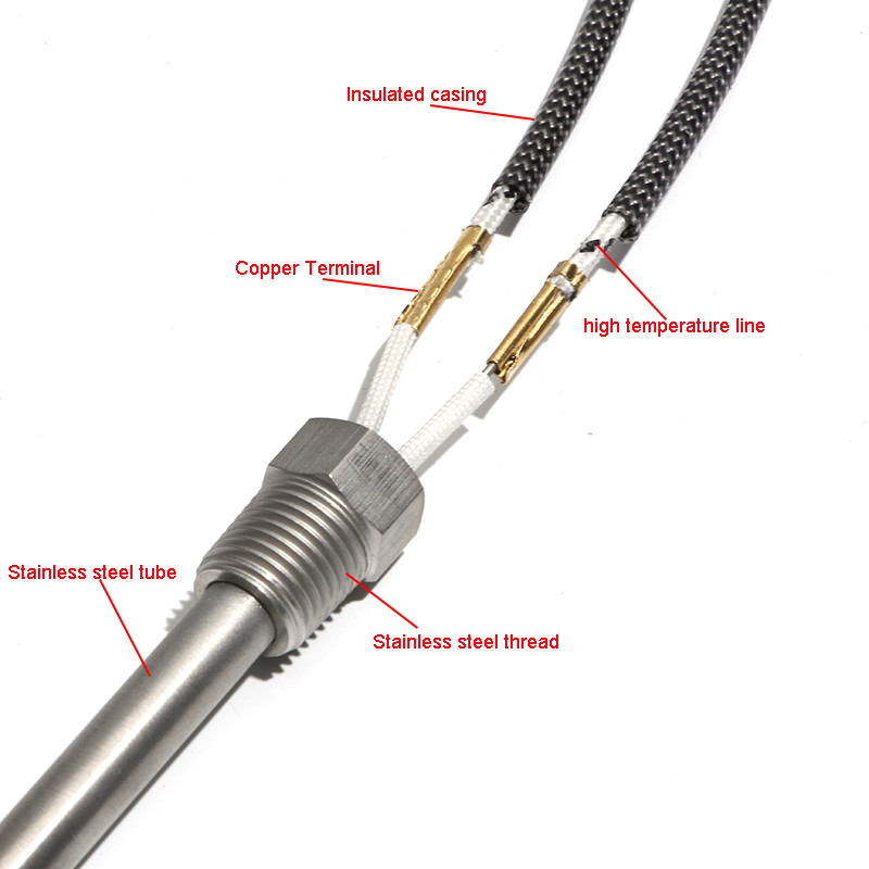 12V/24V/36V/48V DN8/12.8mm Thread Cartridge Heater Element 60-250W 8mm x 50-200mm for Hot Compressio