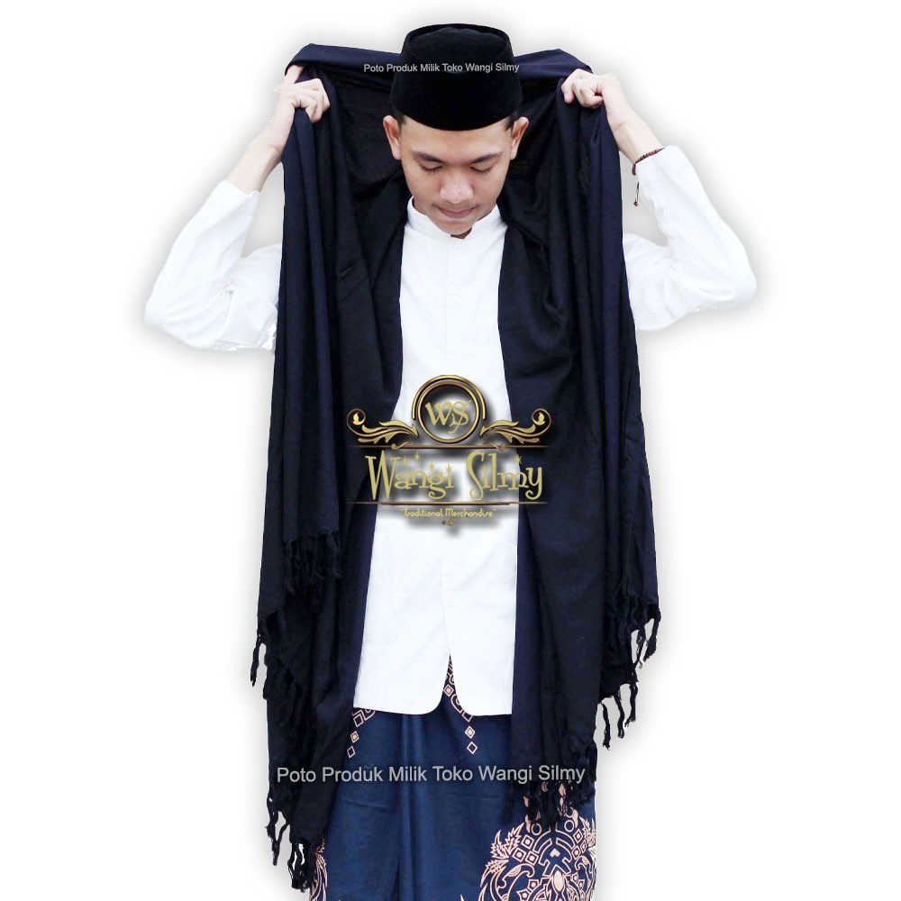 Diskont Sorban Rida Hitam Polos Panjang Rida Rayon Surban Habib Kashmiri Polos