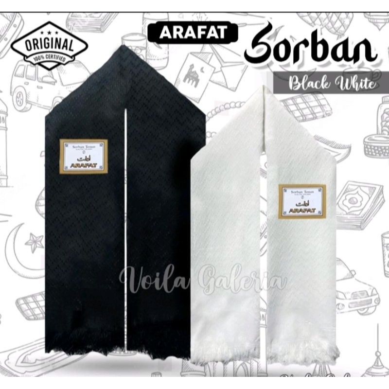 Harga Miring Sorban Arafat, Sorban Premium, Sorban Polos, Sorban Hitam Polos, Sorban Putih Polos