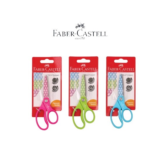 

[READY] Gunting Faber Castell Bermotif Ergonomic Handle Uk 14 cm Aman untuk Anak Ujung Bulat