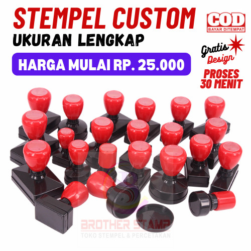 

[READY] Stempel Custom/otomatis tinta/bisa 2 warna/Free design
