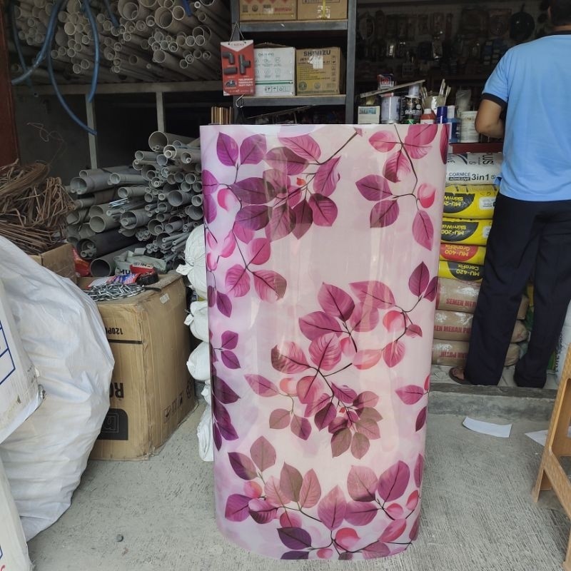 Baru Fiber Pagar Fiber Plat Motif Daun Ungu Fiber Daun