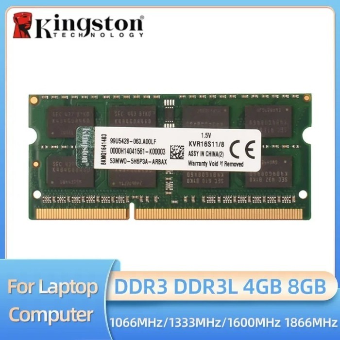 Kingston Laptop DDR3L DDR3 8GB 4GB 1066Mhz 1333Mhz 1600Mhz 1866Mhz