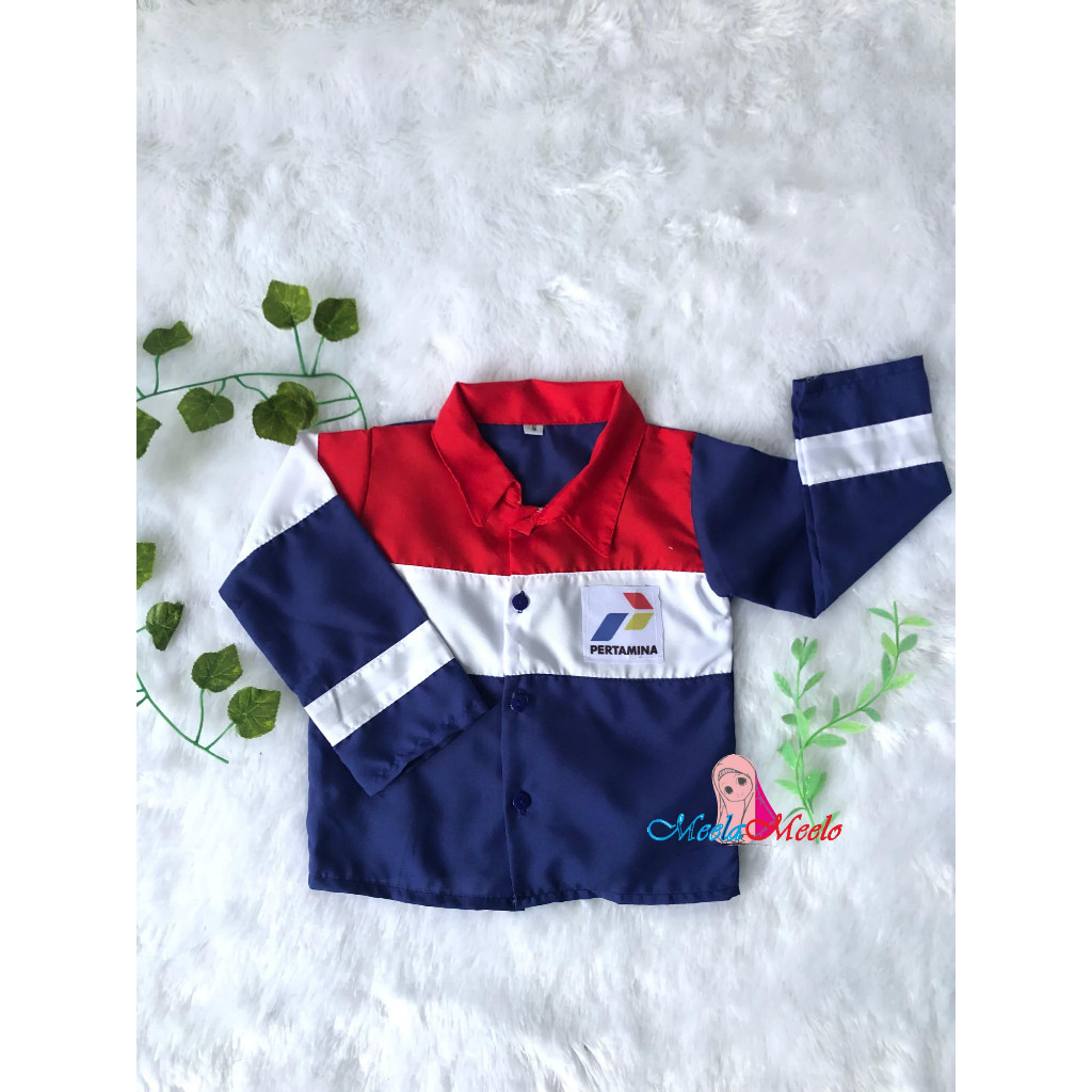 Kostum Baju Pertamina Anak Laki Laki Perempuan Property Grosir Foto Bayi Usia Newborn-10 Tahun