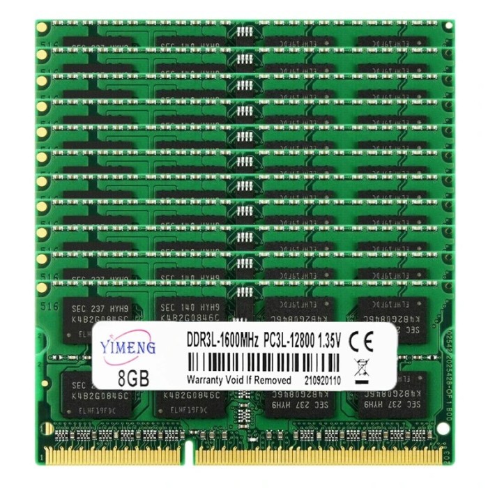 5PCS DDR3L Ram 4GB 8GB 16G Laptop Memories PC3L 12800 10600 8500 1600