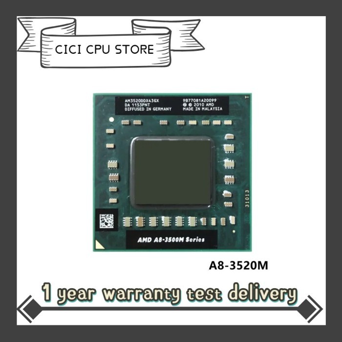 AMD A8-Series A8-3520M A8 3520M 1.6 GHz Quad-Core Quad-Thread CPU
