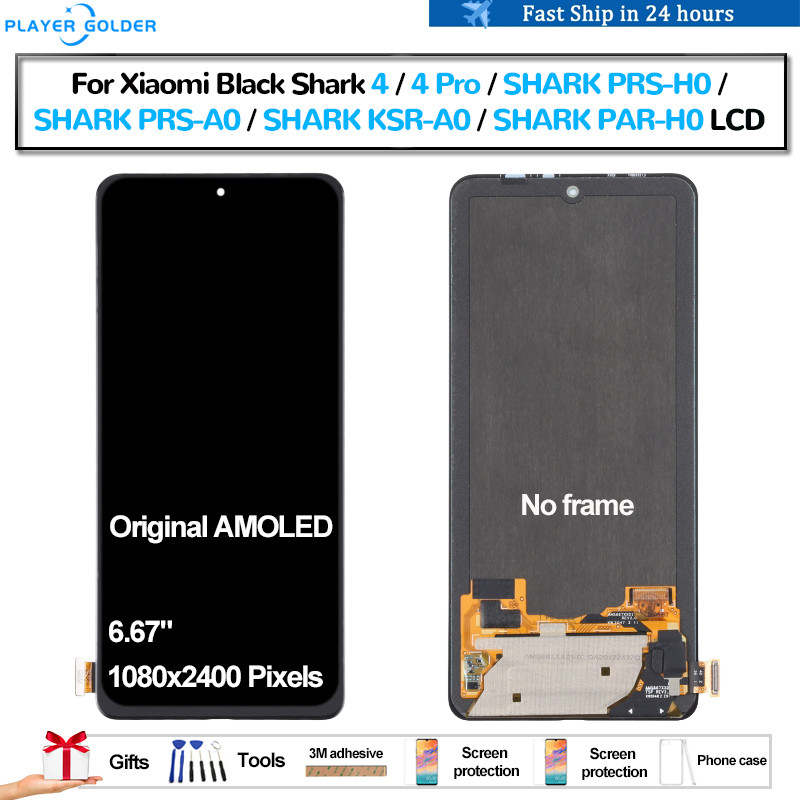 Original AMOLED For Xiaomi Black Shark 4 4 Pro PRS-H0 KSR-A0 PAR-H0 Pantalla lcd Display Touch Panel