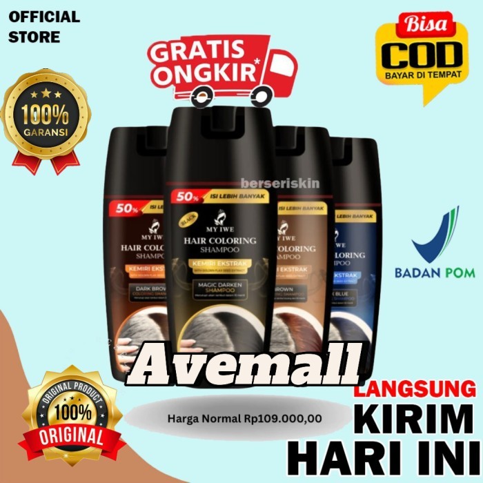 Promo Shampoo Uban Myiwe Shampoo Penghilang Uban / Penghitam Rambut Uban Original Shampoo Uban My