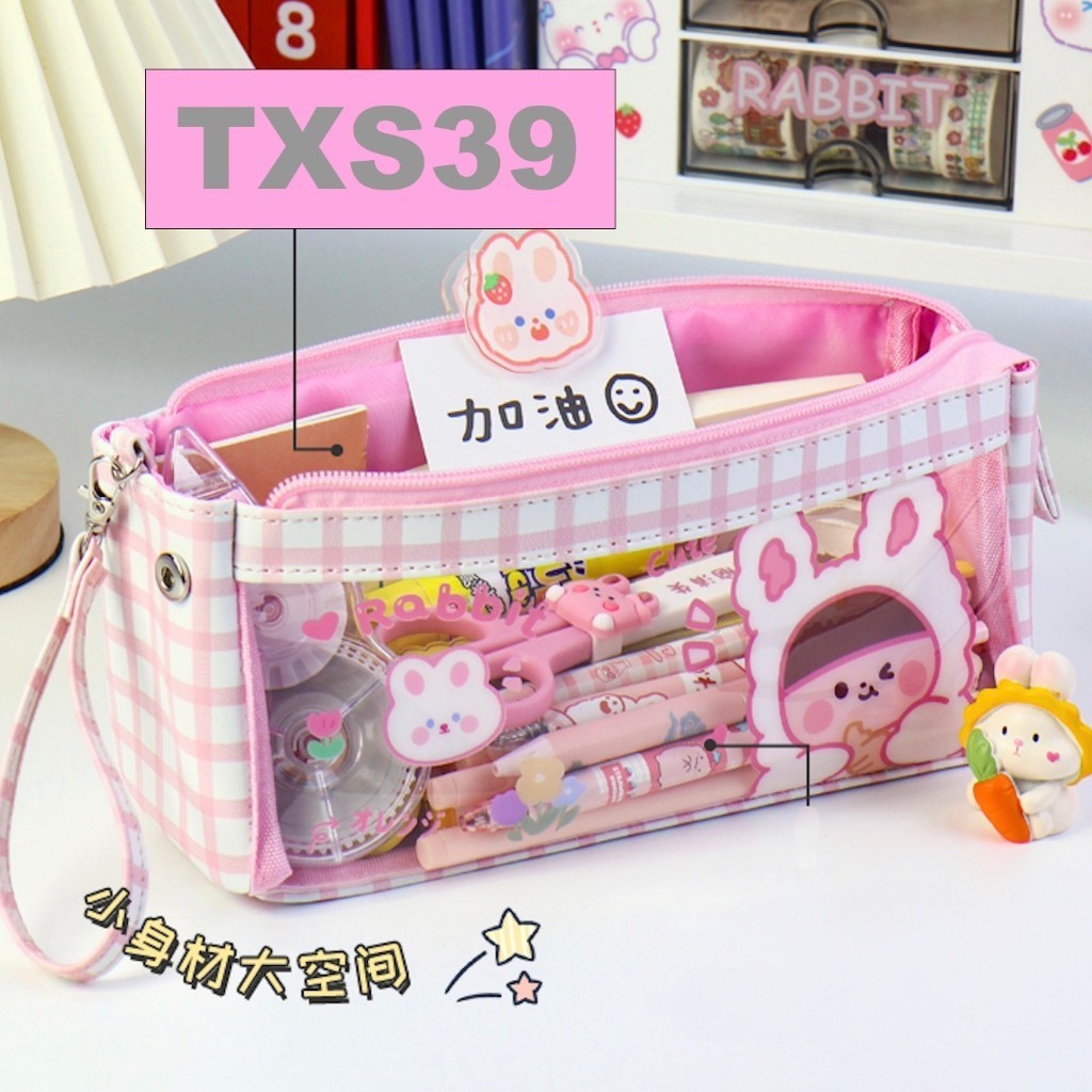 

TXS39 TEMPAT PENSIL TRANSPARAN BESAR DESIGN KOTAK PENSIL TEMPAT PENSIL MKT