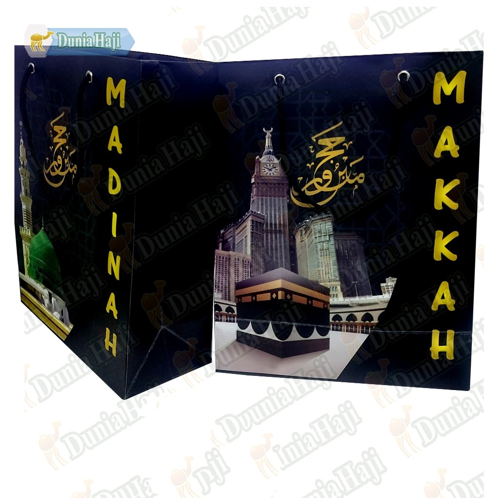 

TAS PAPER BAG BAHANTEBAL UKURAN BESAR SOUVENIR OLEH OLEH HAJI & UMROH / PCS