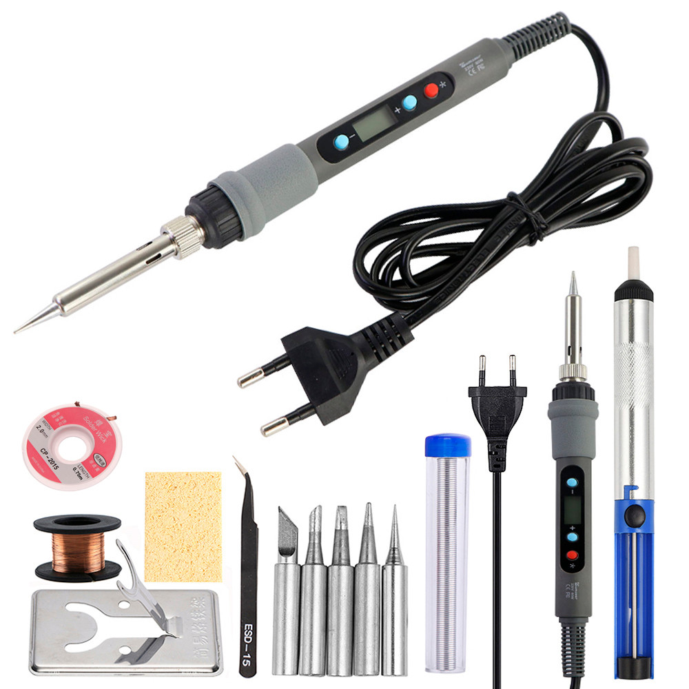 80W Digital Display Electric Soldering Iron Kit Set Adjustable Temperature Welding Tool Solder Iron