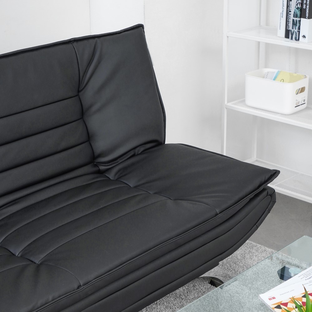 Informa Neo Faith Sofa Bed Kulit - Hitam Tempat Duduk Multifungsi Sofa Tidur 2In1 Kursi Santai