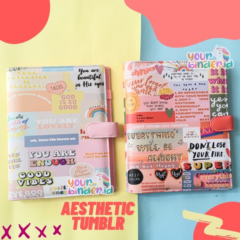 

[READY] Binder Ready Stock Aesthetic Tumblr Printing 20ring,26ring - A5/B5