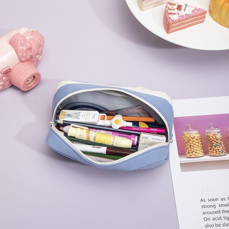 

JH8 Kotak Pensil Resleting / Dompet Pensil / Tempat Pensil Resleting / Tempat Pensil Kanvas Ganda