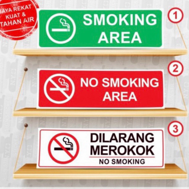 

JH8 Sign akrilik Smoking Area dan No smoking Area 10cm x 30cm