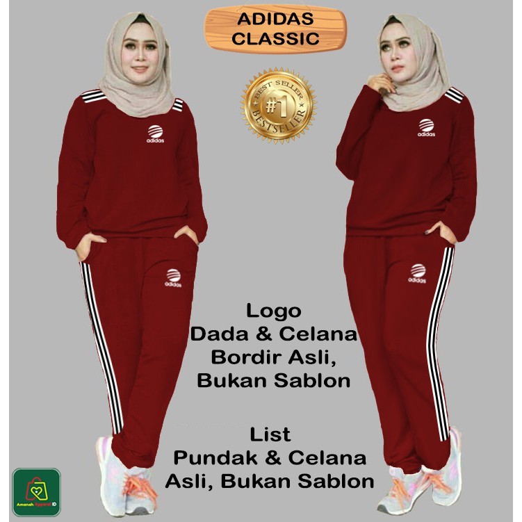 Baju Celana Wanset Berkwalitas Set Senam Saku Bahan Tebal Wanita Setelan Sport Perempuan Viral 2025 