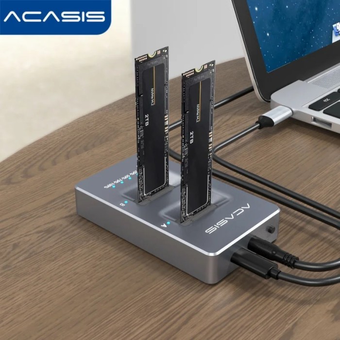 Acasis M.2 External Hard Drive NVME Dual Bay Enclosure Clone Docking