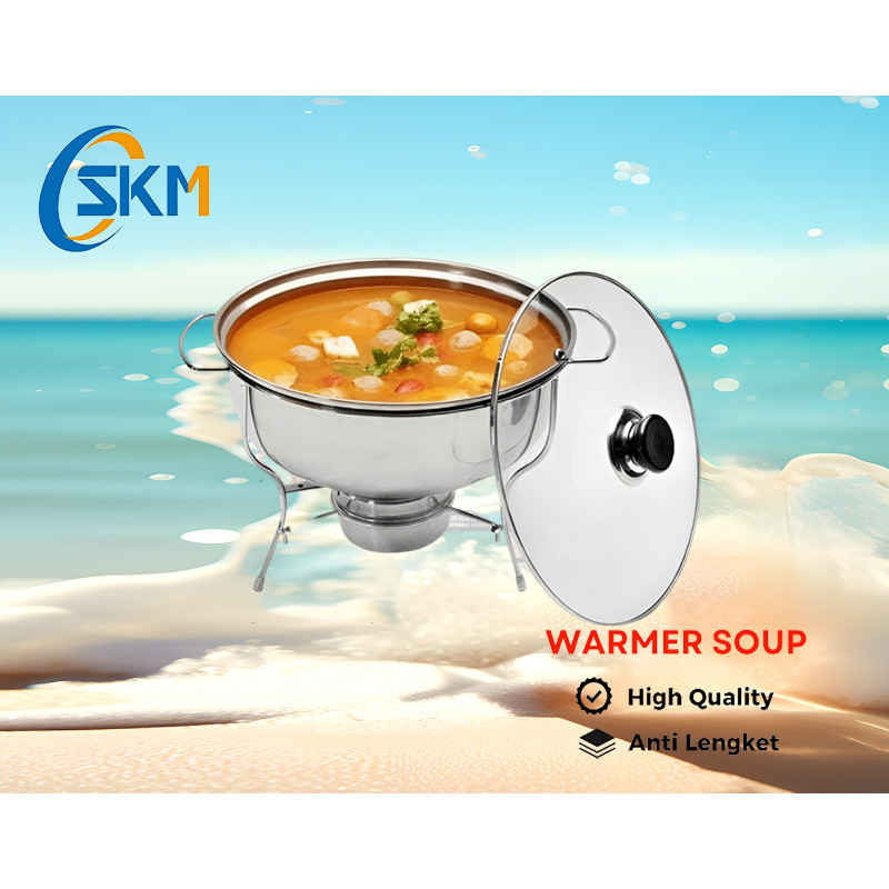 SKM Panci SOP Bulat Prasmanan Warmer Tutup Kaca Ukuran Besar