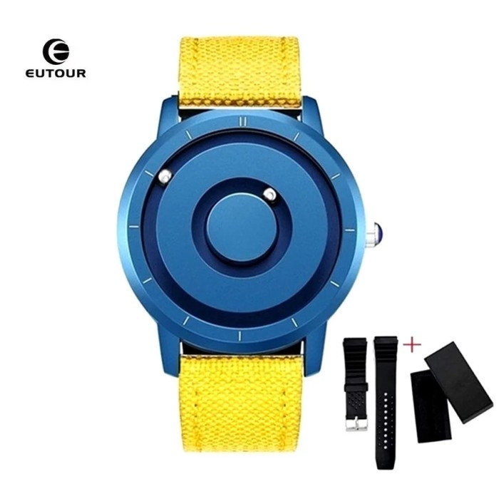 EUTOUR Top Brand Luxury Magnetic Ball Watch Men Leather Military