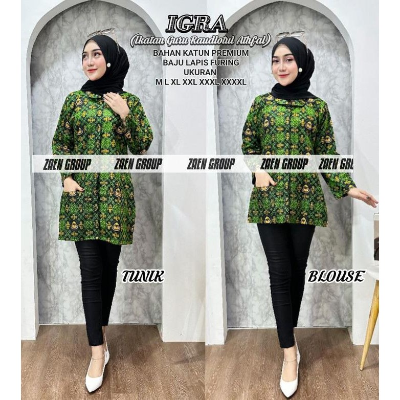 ORIGINAL Batik IGRA RA NASIONAL IKATAN GURU ROUDLOTUL ATFAL baju jadi ataupun bahan lapis furing
