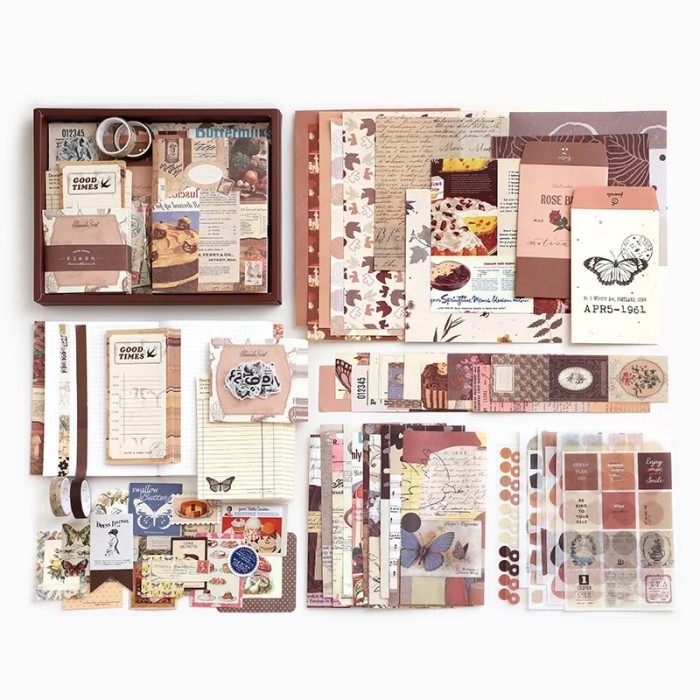 155Pcs/Set Vintage Aesthetic Stickers Kawaii Collage Material Paper