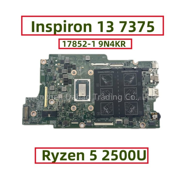 17852-1 For Dell Inspiron 13 7375 Laptop Motherboard With AMD Ryzen 5