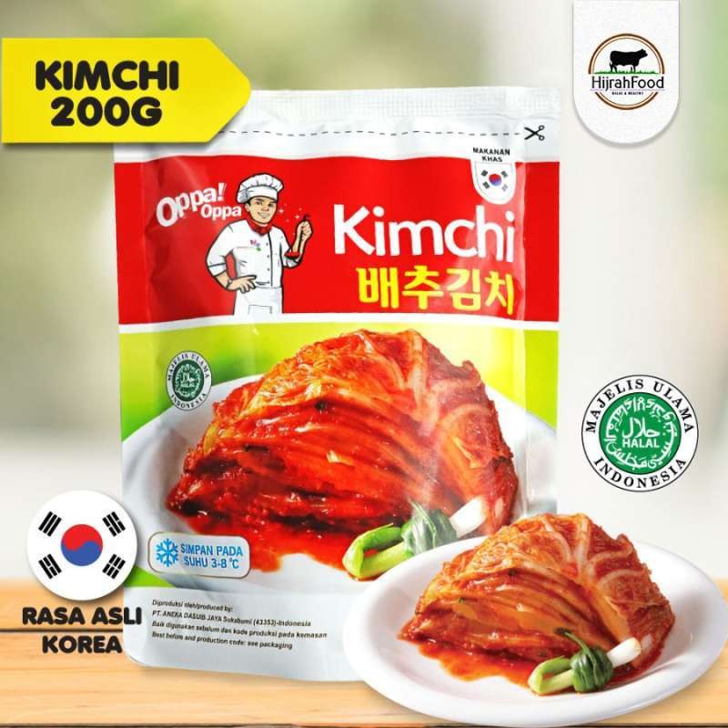 

Kimchi Sawi Fresh Khas Korea Halal Oppa Cabbage Kimchi (200 G) Best Seller