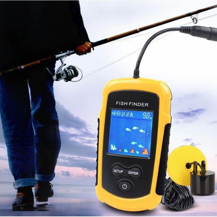 Portable Fishfinder 100M Fish Finder Alat Pelacak Ikan Sonar Praktis