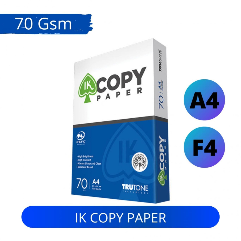 

(1 DUS ) KERTAS A4 70 GRAM & F4 70 GRAM COPY PAPER ( IK 70 )