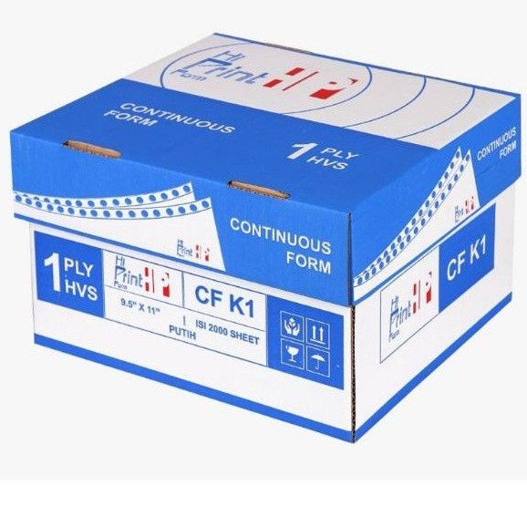 

CONTINUOUS FORM 9.5"X11/2" 1 PLY HI PRINT(ISI 4 SHEETS)-UKURAN DIBAGI 2