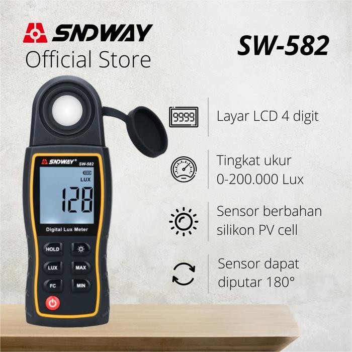 

Ready JT SNDWAY Lux Meter Pengukur Intensitas Cahaya SW-582