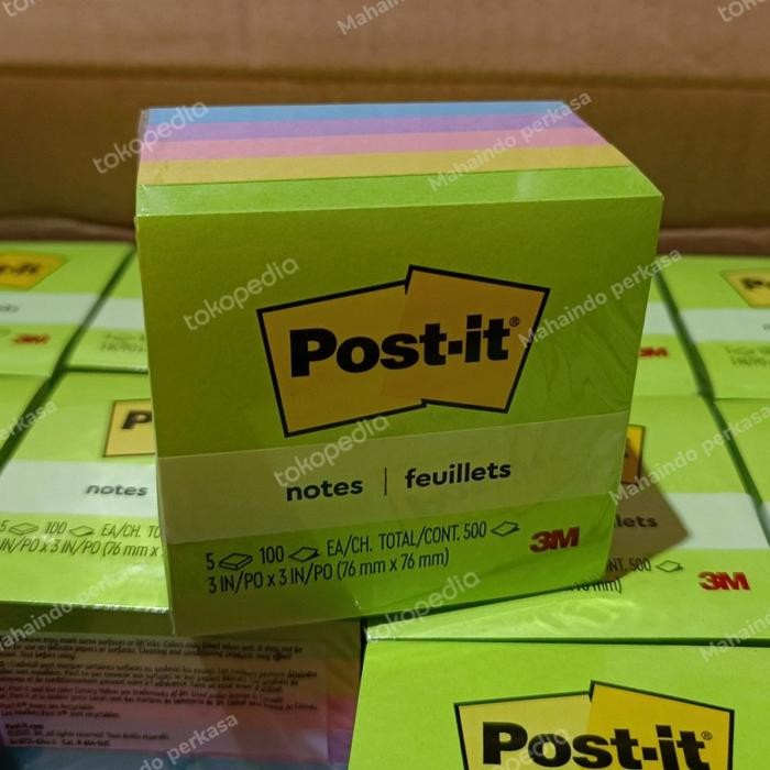 

meta Post-it notes 3 M super sticky 3in x 3in - Kertas notes 654 1 pack